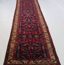 Load image into Gallery viewer, Handmade Antique, Vintage oriental Persian Hamedan rug - 387 X 104 cm
