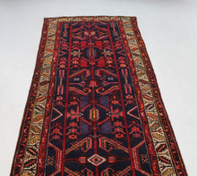 Load image into Gallery viewer, Handmade Antique, Vintage oriental Persian Hamedan rug - 387 X 104 cm
