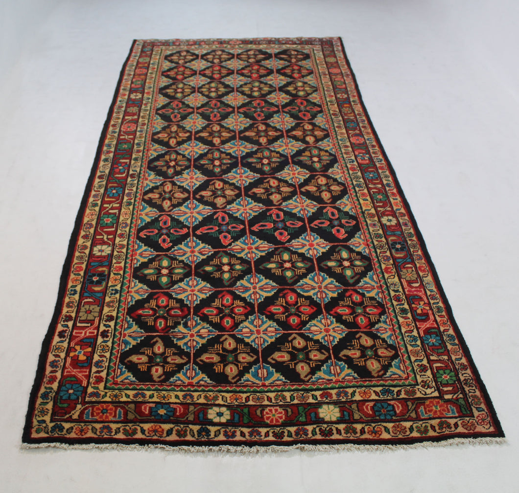 Handmade Antique, Vintage oriental Persian Mahal rug - 320 X 138 cm