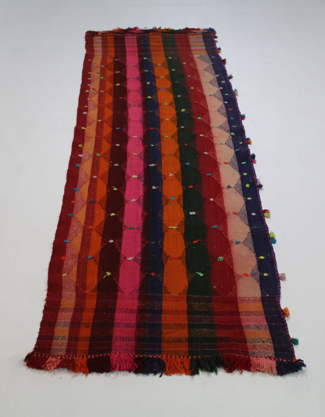 Handmade Antique, Vintage oriental Persian Qashqai rug - 220 X 70 cm