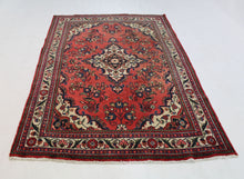 Load image into Gallery viewer, Handmade Antique, Vintage oriental Persian Sharbaf rug - 205 X 135 cm
