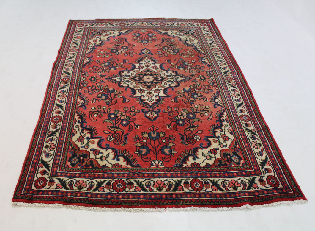 Handmade Antique, Vintage oriental Persian Sharbaf rug - 205 X 135 cm