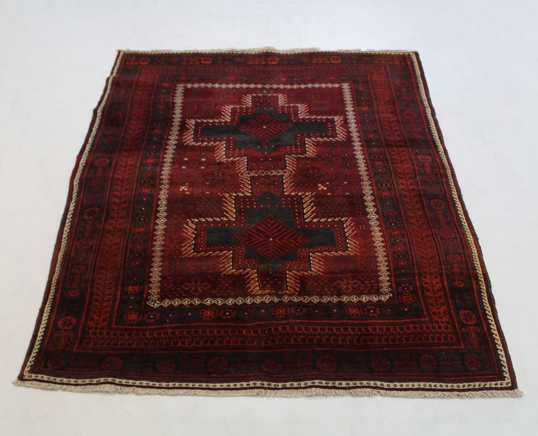 Handmade Antique, Vintage oriental Persian Baluch rug - 182 X 148 cm