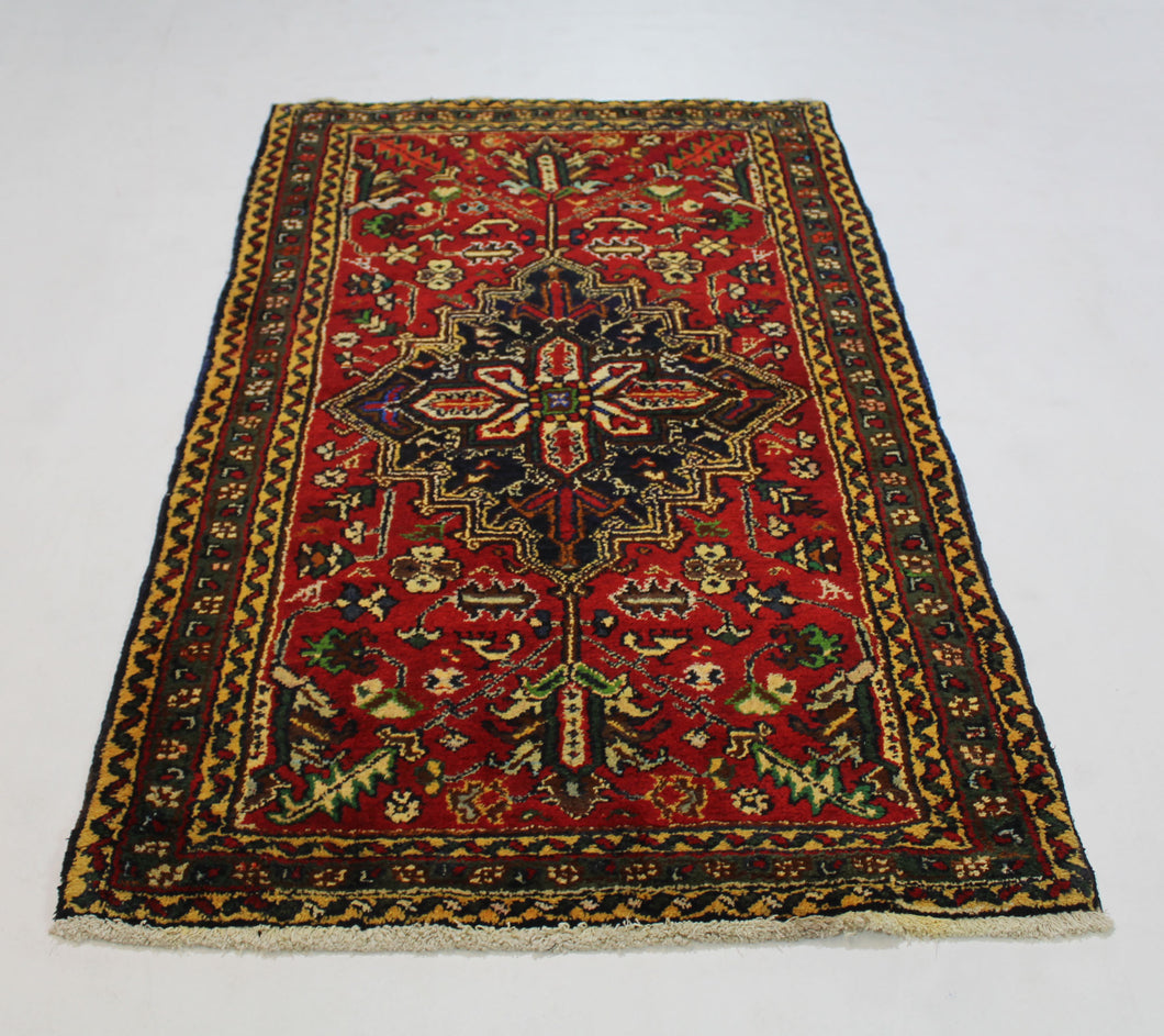 Handmade Antique, Vintage oriental Persian Heris rug - 153 X 82 cm