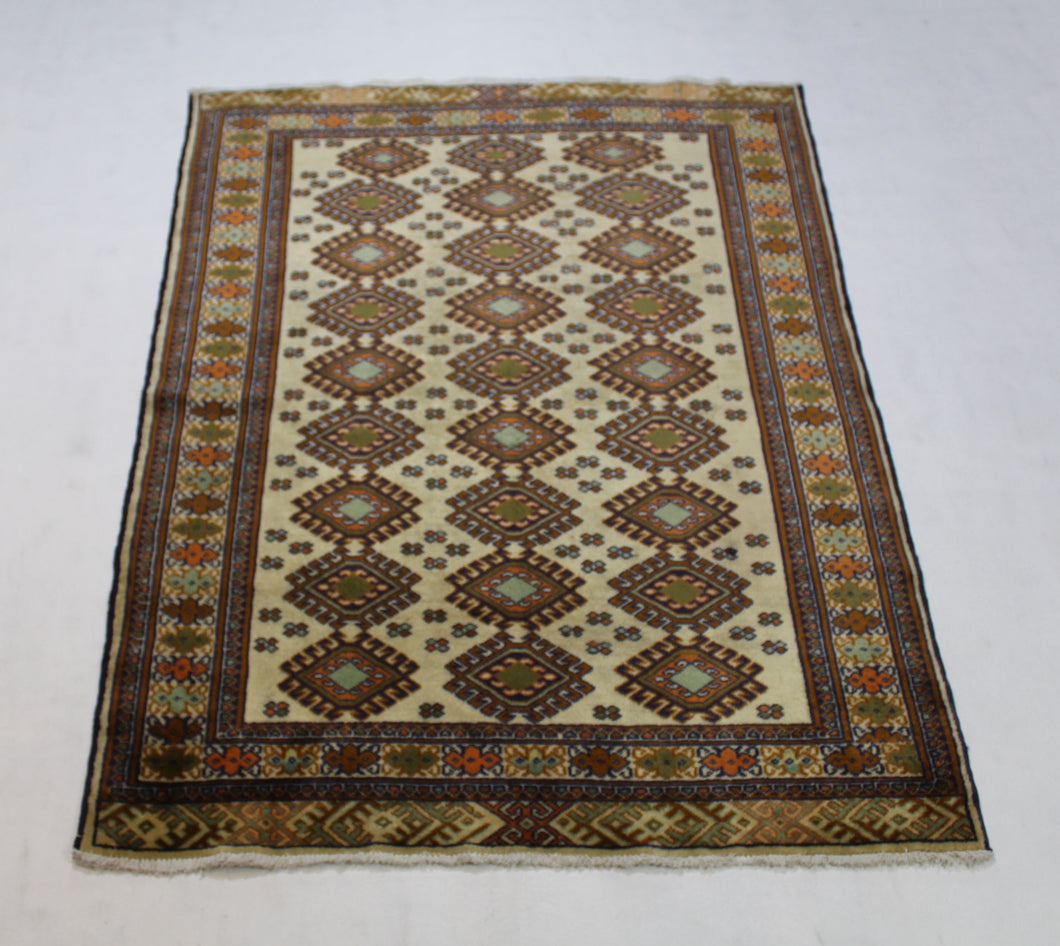Handmade Antique, Vintage oriental Persian Turkaman rug - 166 X 114 cm