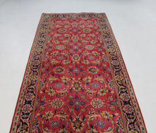 Load image into Gallery viewer, Handmade Antique, Vintage oriental Persian Kashan rug - 355 X 108 cm
