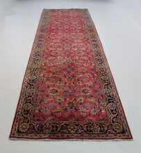 Load image into Gallery viewer, Handmade Antique, Vintage oriental Persian Kashan rug - 355 X 108 cm
