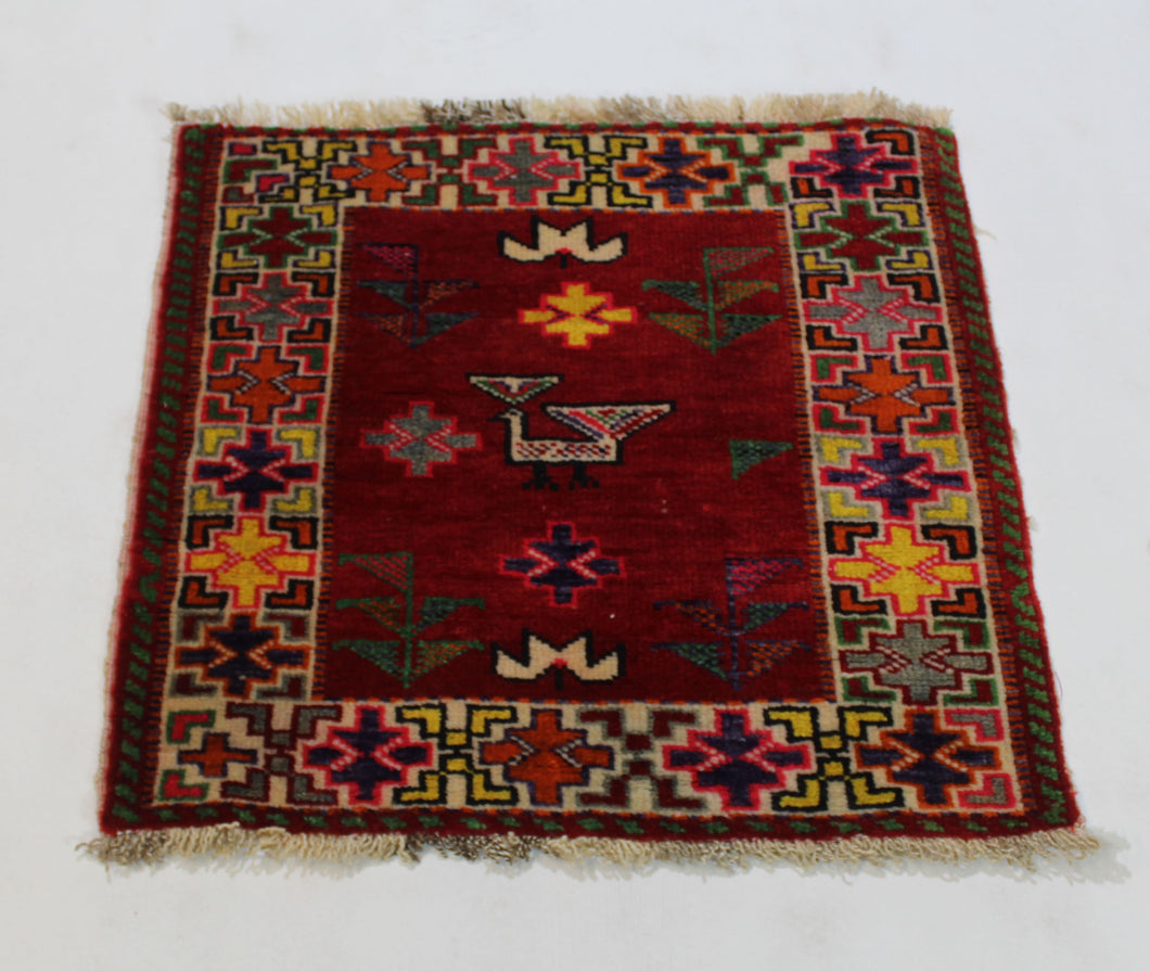 Handmade Antique, Vintage oriental Persian Shiraz rug - 40 X 40 cm