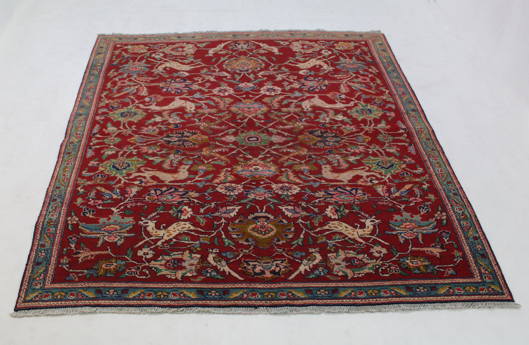 Handmade Antique, Vintage oriental Persian Tabriz rug - 227 X 170 cm