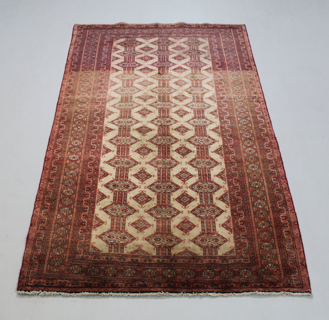 Handmade Antique, Vintage oriental Persian Baloch rug - 280 X 120 cm