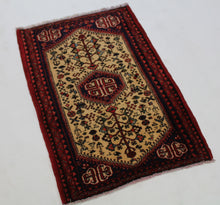 Load image into Gallery viewer, Handmade Antique, Vintage oriental Persian Abadeh rug - 93 X 60 cm
