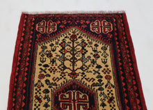 Load image into Gallery viewer, Handmade Antique, Vintage oriental Persian Abadeh rug - 93 X 60 cm
