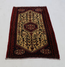 Load image into Gallery viewer, Handmade Antique, Vintage oriental Persian Abadeh rug - 93 X 60 cm
