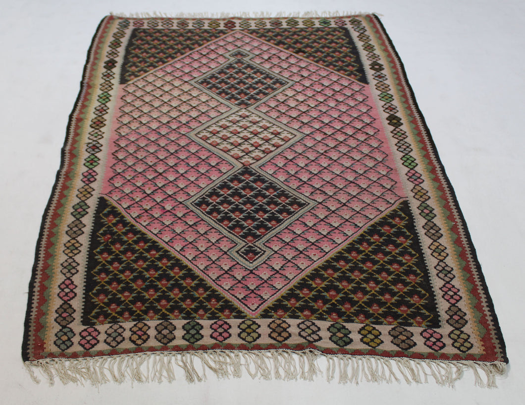 Handmade Antique, Vintage oriental Persian Qashqai Gilim - 155 X 110 cm