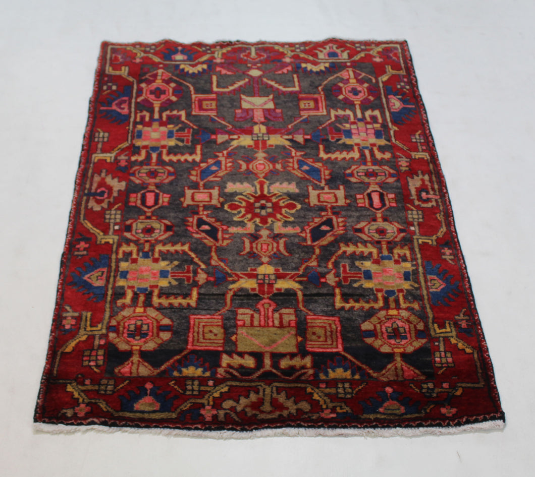 Handmade Antique, Vintage oriental Persian Hamedan rug - 155 X 107 cm