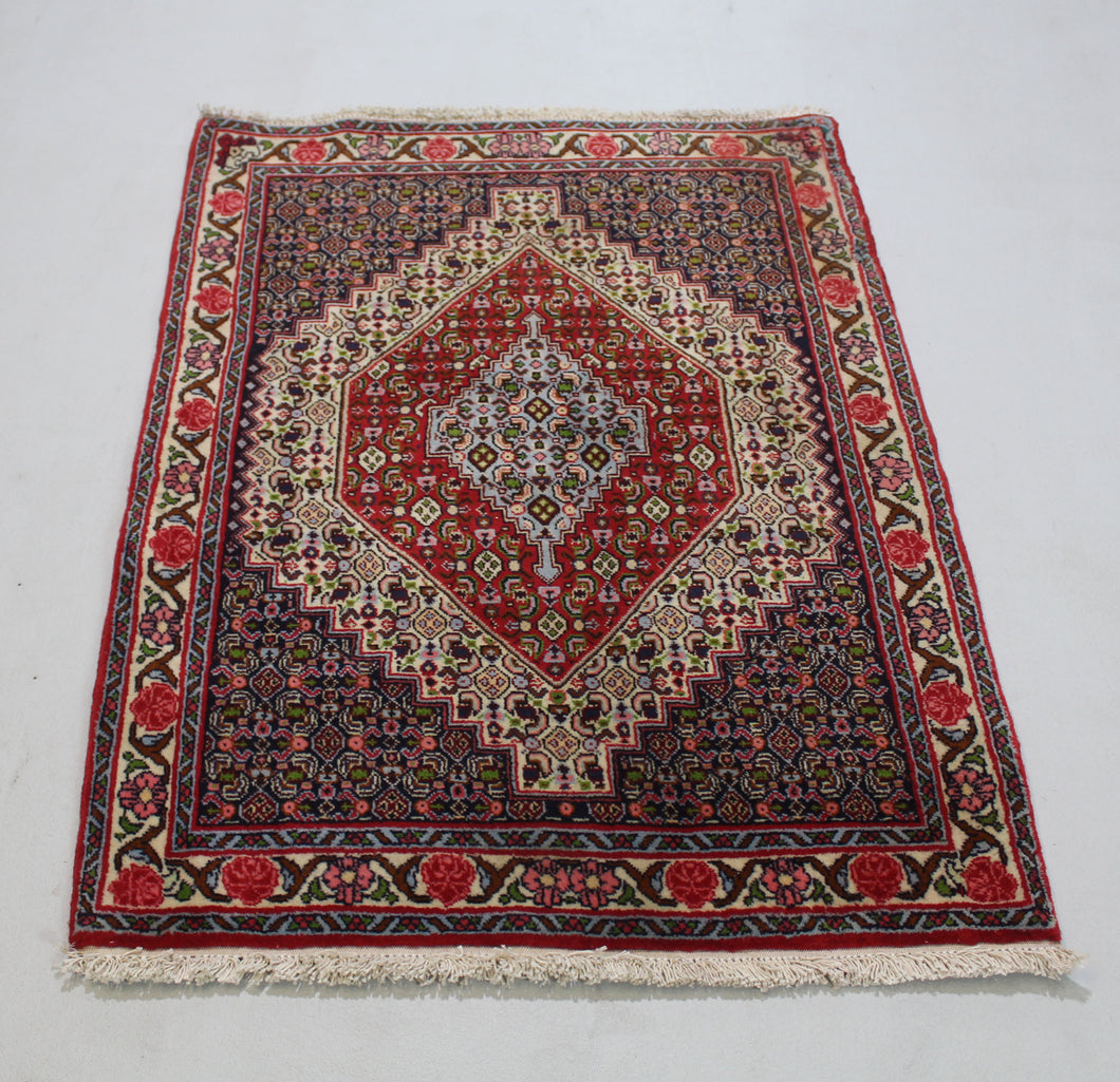Handmade Antique, Vintage oriental Persian Bijar rug - 105 X 75 cm