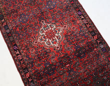 Load image into Gallery viewer, Handmade Antique, Vintage oriental Persian Hamedan rug - 280 X 110 cm
