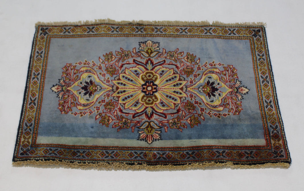 Handmade Antique, Vintage oriental Persian Kashan rug - 52 X 76 cm