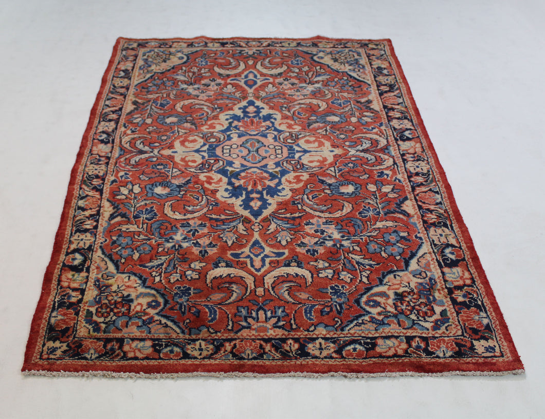 Handmade Antique, Vintage oriental Persian Mahal rug - 213 X 128 cm