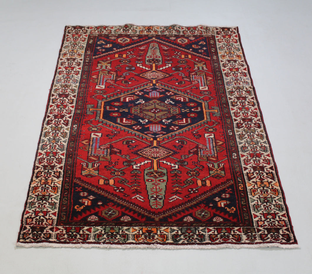 Handmade Antique, Vintage oriental Persian Hamedan rug - 300  X 126 cm