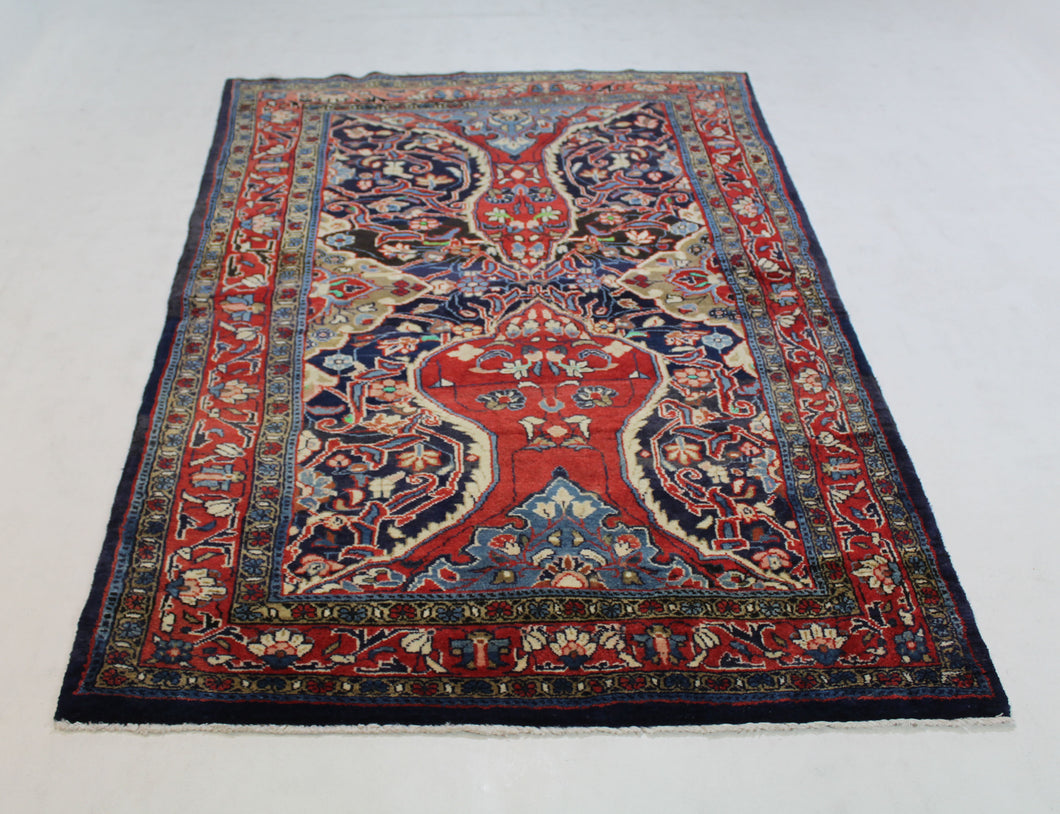 Handmade Antique, Vintage oriental Persian Mahal rug - 220 X 135 cm