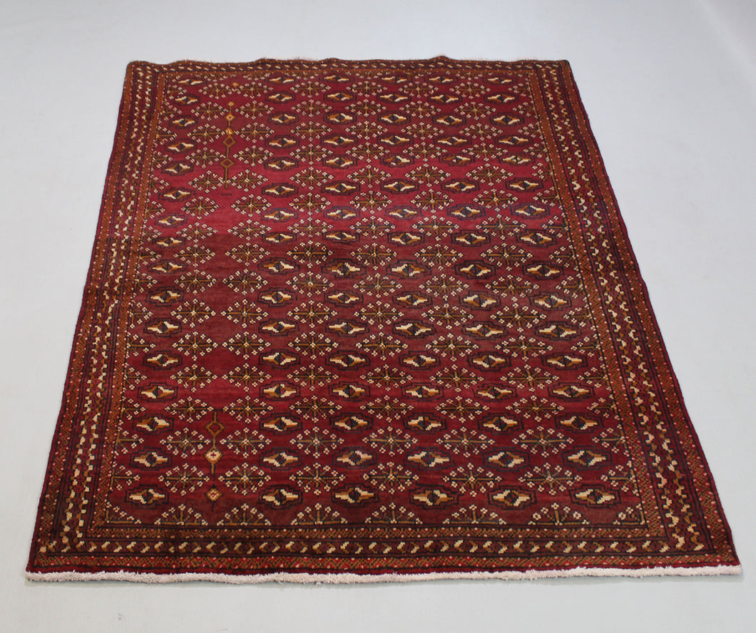 Handmade Antique, Vintage oriental Persian \Turkaman rug 195 X 147 cm