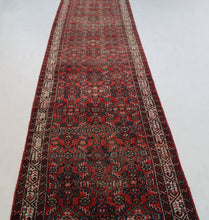 Load image into Gallery viewer, Handmade Antique, Vintage oriental Persian Hosinabad rug - 408 X 103 cm
