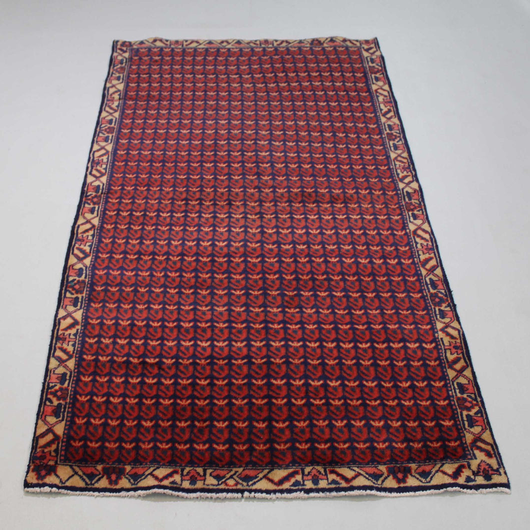 Handmade Antique, Vintage oriental Wool Persian \Mahal rug - 206 X108 cm