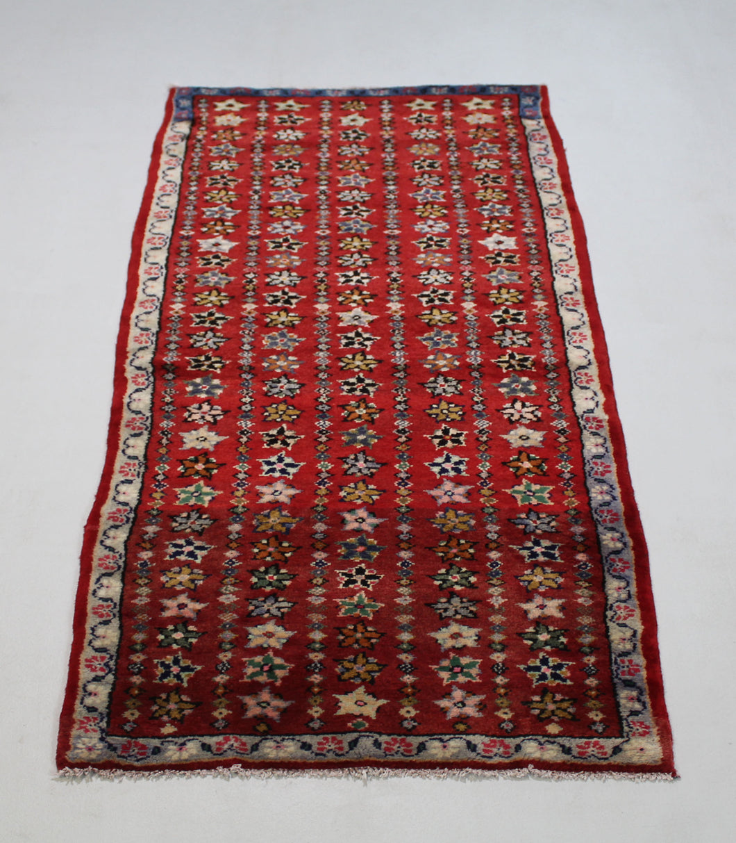 Handmade Antique, Vintage oriental Persian Nahavand rug - 173 X 73 cm