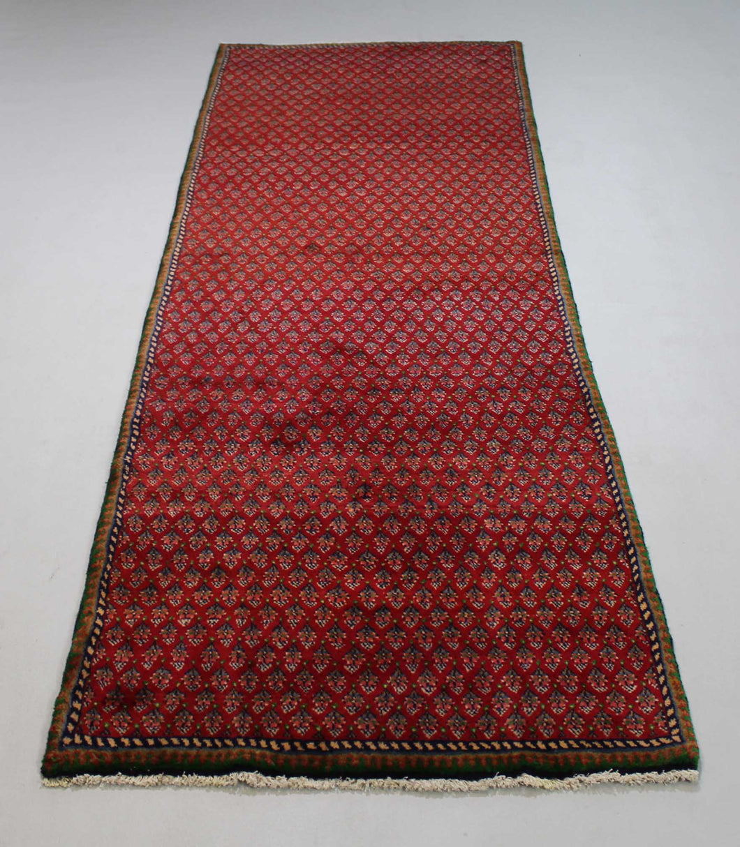 Handmade Antique, Vintage oriental Wool  Persian \Arak rug - 268 X 82 cm