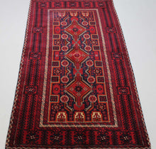 Load image into Gallery viewer, Handmade Antique, Vintage oriental Persian Baluch rug - 197 X 100 cm
