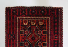 Load image into Gallery viewer, Handmade Antique, Vintage oriental Persian Baluch rug - 197 X 100 cm
