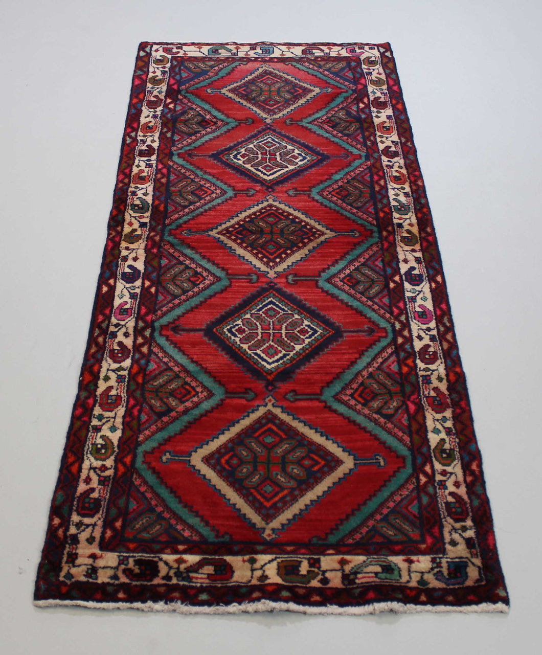 Handmade Antique, Vintage oriental Persian Sarokh rug - 206 X 77 cm