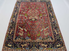 Load image into Gallery viewer, Handmade Antique, Vintage oriental Persian  Ghom rug - 245 X 150 cm
