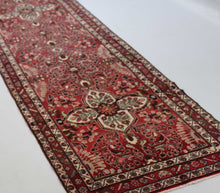 Load image into Gallery viewer, Handmade Antique, Vintage oriental Persian \Lilan rug - 408 X107 cm
