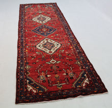 Load image into Gallery viewer, Handmade Antique, Vintage oriental Persian Hamedan rug - 280 X 100 cm
