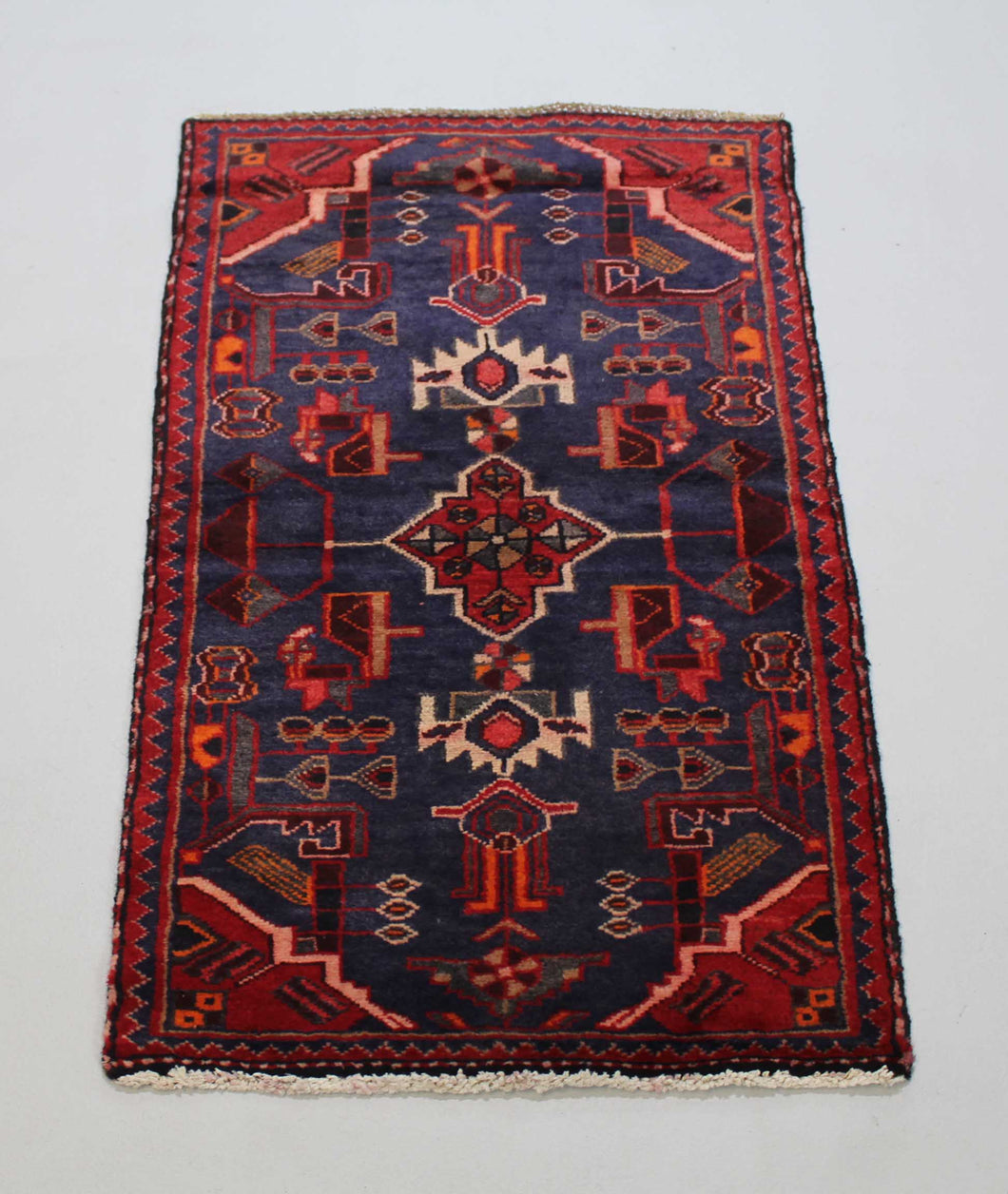 Handmade Antique, Vintage oriental Persian Mosel rug - 114 X 60 cm