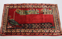 Load image into Gallery viewer, Handmade Antique, Vintage oriental wool Persian \Mosel rug - 121 X 73 cm
