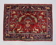 Load image into Gallery viewer, Handmade Antique, Vintage oriental wool Persian \Sarokh rug - 85 X 110 cm
