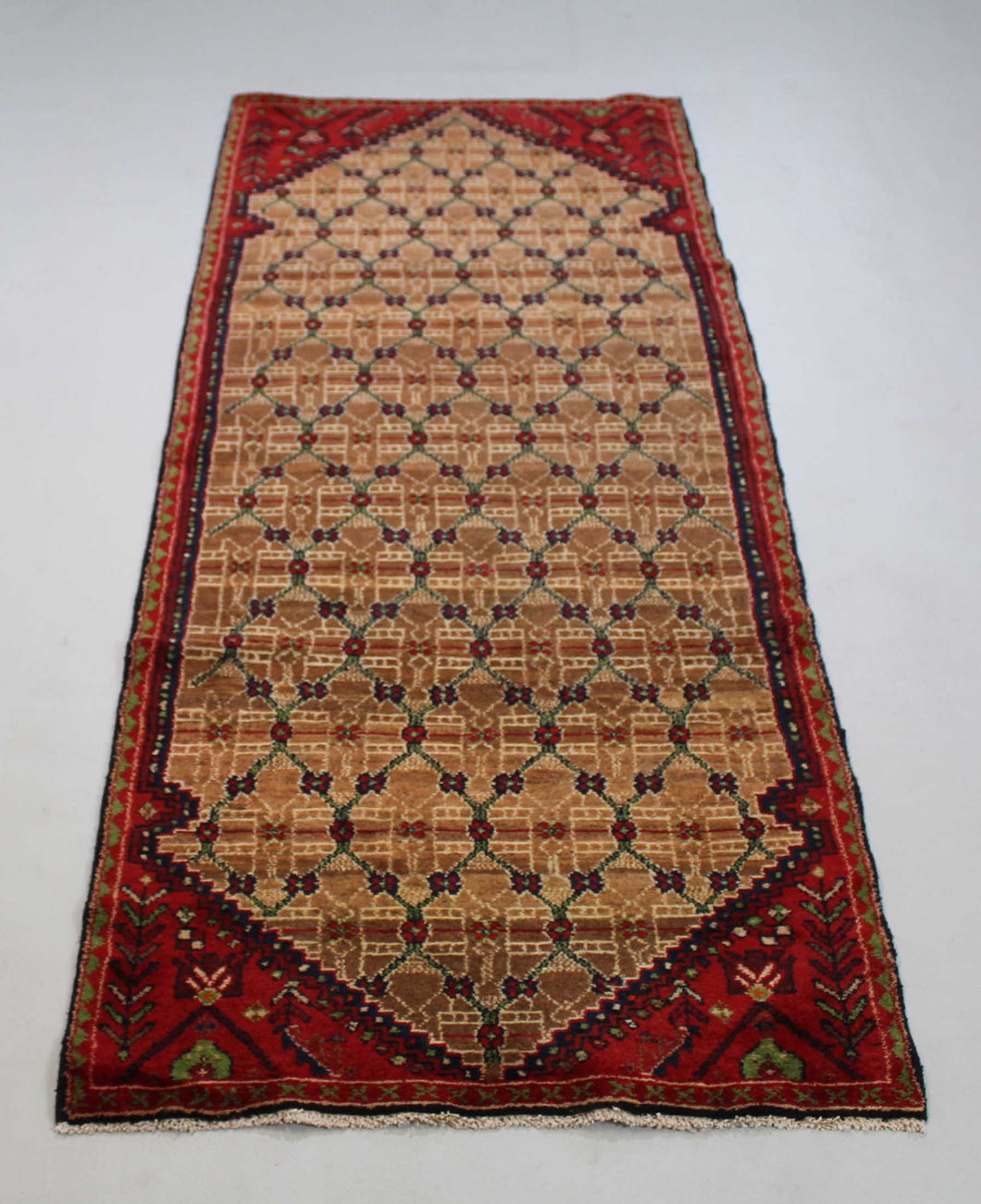 Handmade Antique, Vintage oriental wool Persian \Nahavand rug - 260 X 89 cm