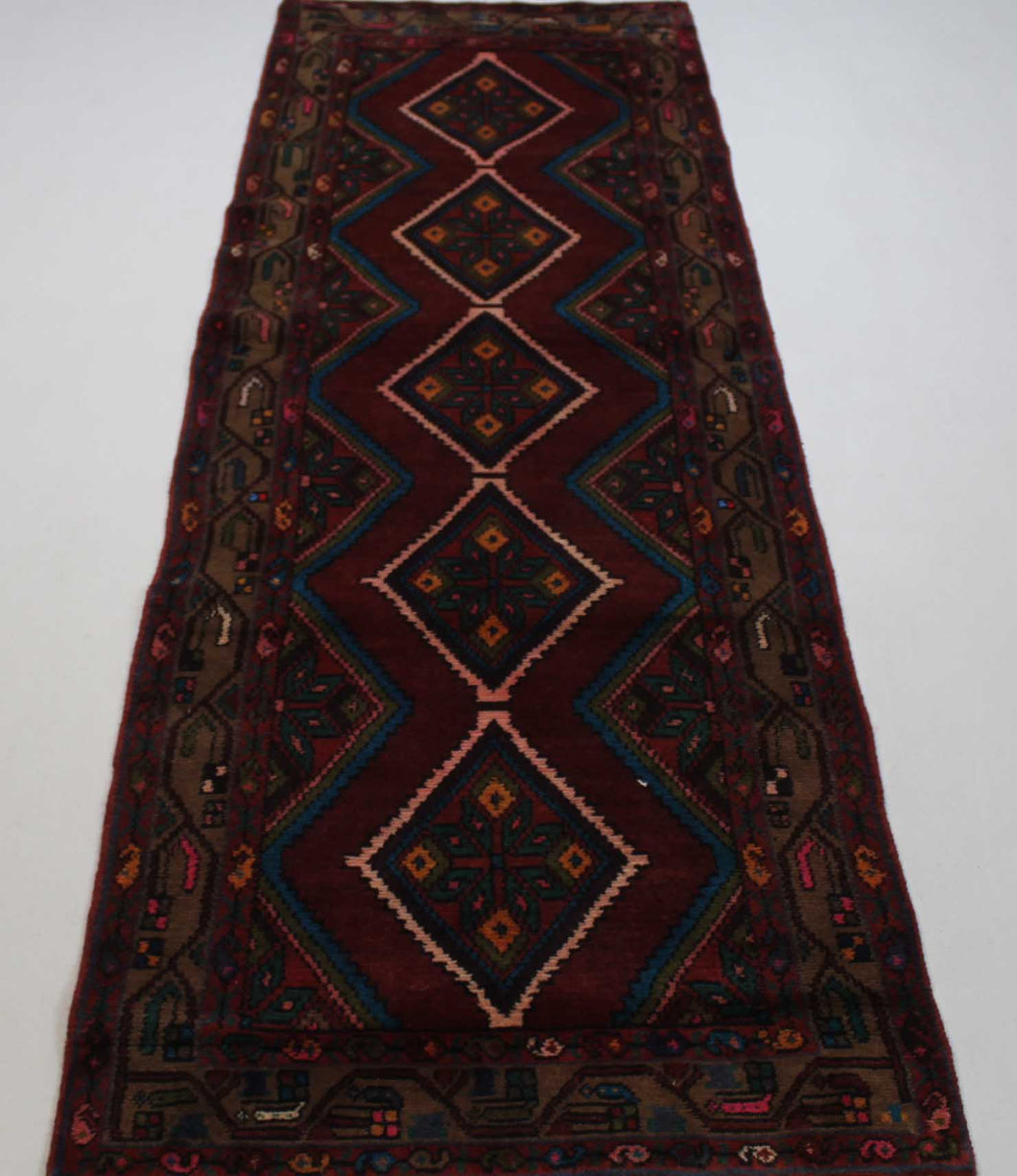Handmade Antique, Vintage oriental Persian Mosel rug - 246 X 75 cm