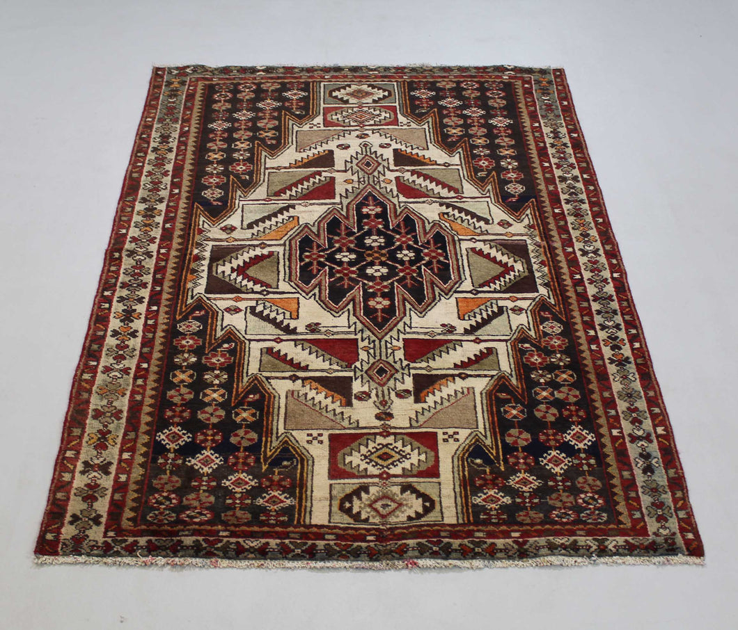 Handmade Antique, Vintage oriental Persian Mazlaghan rug - 193 X 127 cm
