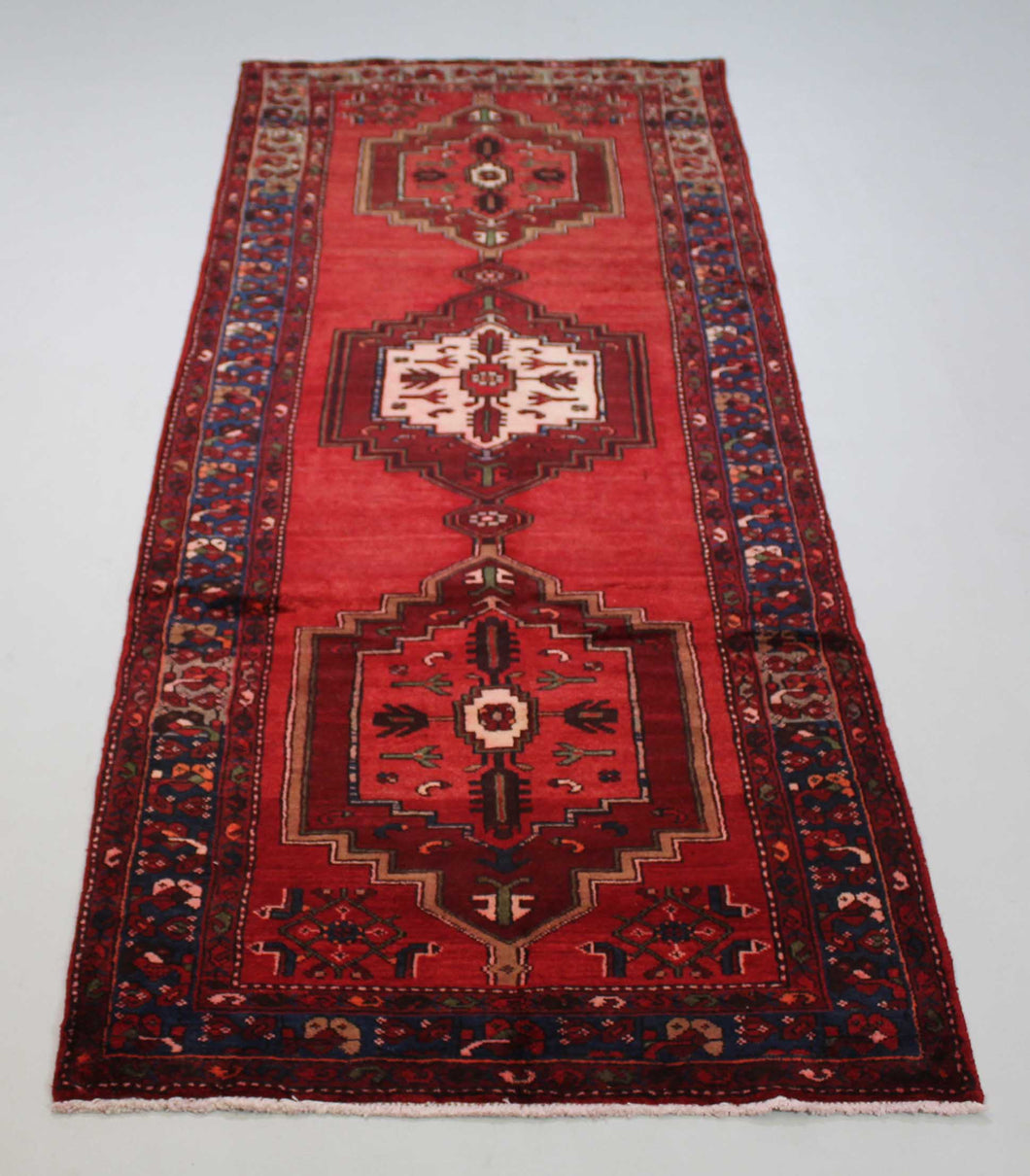 Handmade Antique, Vintage oriental wool Persian \ Mosel rug - 282X 104 cm