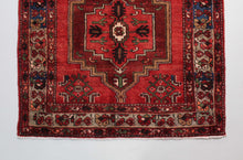 Load image into Gallery viewer, Handmade Antique, Vintage oriental wool Persian \ Mosel rug - 282X 104 cm
