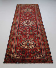 Load image into Gallery viewer, Handmade Antique, Vintage oriental wool Persian \Mosel rug - 309X 85 cm
