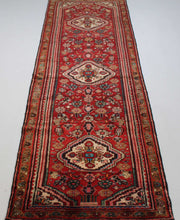 Load image into Gallery viewer, Handmade Antique, Vintage oriental wool Persian \Mosel rug - 309X 85 cm
