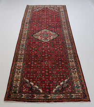 Load image into Gallery viewer, Handmade Antique, Vintage oriental Persian Hosinabad rug - 340 X 115 cm
