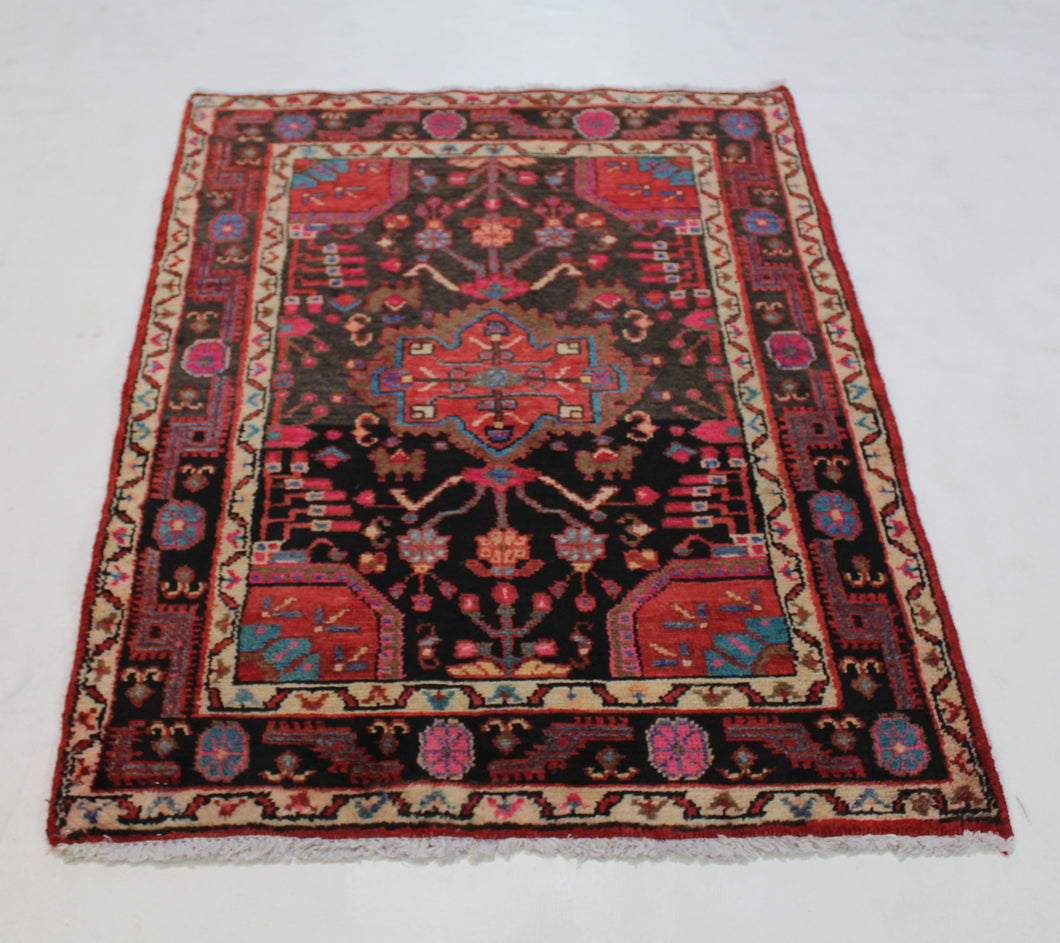 Handmade Antique, Vintage oriental Persian Hamedan rug - 120 X 77 cm