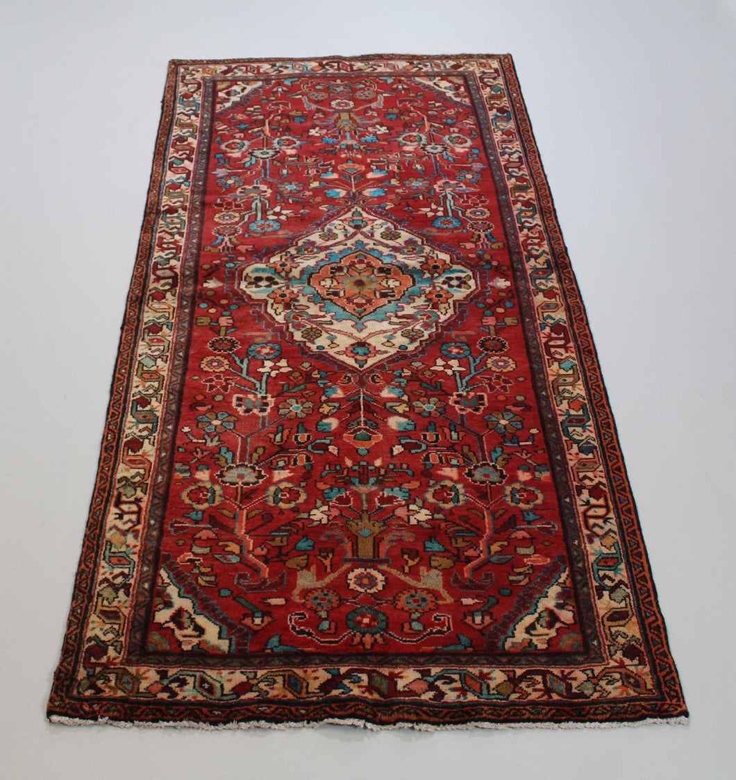 Handmade Antique, Vintage oriental Persian Nahavand rug - 225 X 109 cm