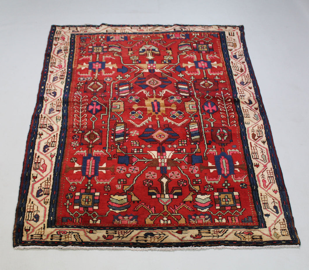 Handmade Antique, Vintage oriental wool Persian \Nahavand rug - 220 X 148 cm